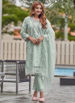 Organza Sea Green Eid Wear Embroidery Work Pakistani Suit